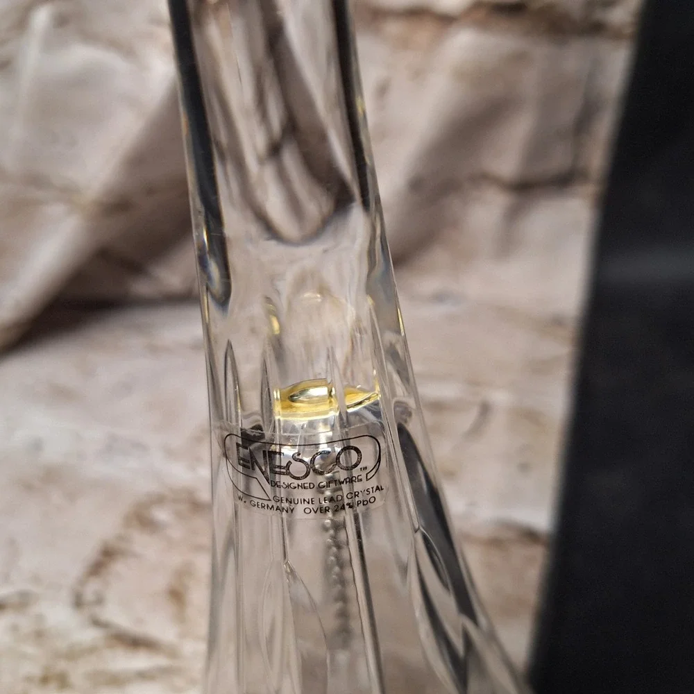 Pair of Enesco Genuine Lead Crystal Bells (two slightly different types).